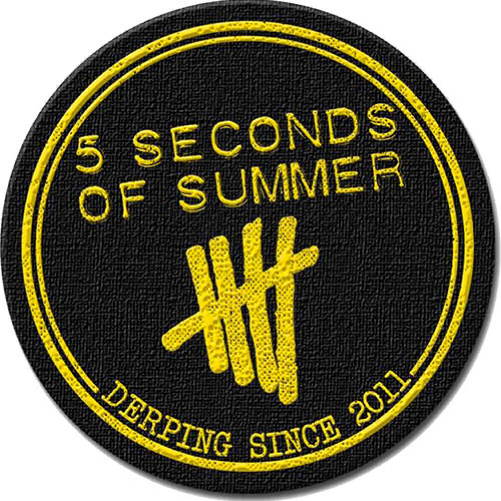 5 Seconds Of Summer - Derping Stamp Patch - Zwart/Geel